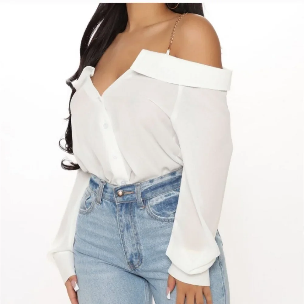 Long sleeve chiffon top - Picture 3 of 4